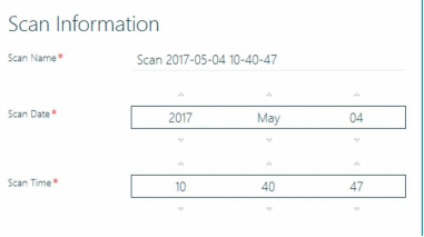 ADF Enter Your Scan Information