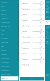 ADF Photo Forensics - Visual Class Filter Options Screen