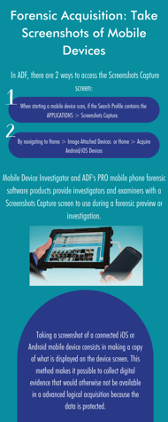 Forensic Acquisition Take Screenshots of Mobile Devices