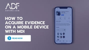 photo of an iphone open to an app screen with the title on the right How to Acquire Evidence on a Mobile Device with Mobile Device Investigator