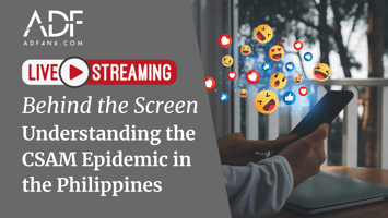 Behind the Screen: Understanding the CSAM Epidemic in the Philippines photo of male holding a cellphone and emoji icons floating above it 