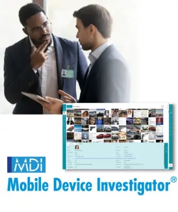 Mobile Device Investigator screen with investigators