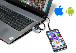 Mobile Device Investigator scanning iOS or Android phone