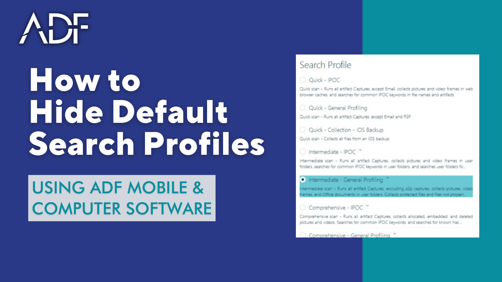 How to Hide Default Search Profiles in ADF Digital Forensic Software