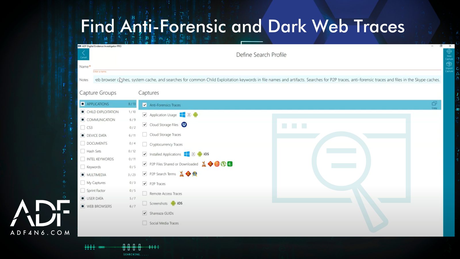 Find Anti-Forensic and Dark Web Traces with ADF Triage Software