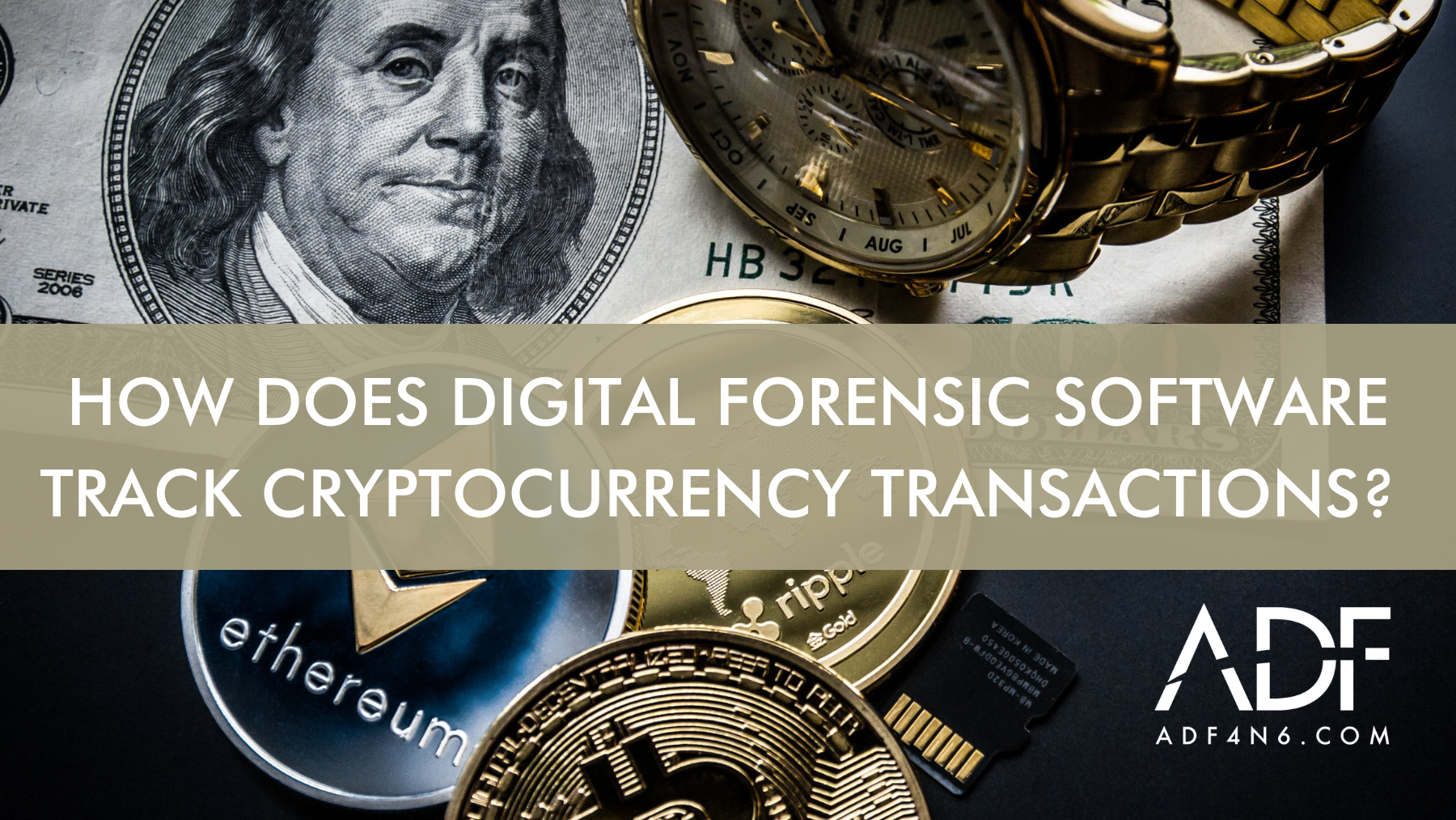How does digital forensic software track cryptocurrency transactions?