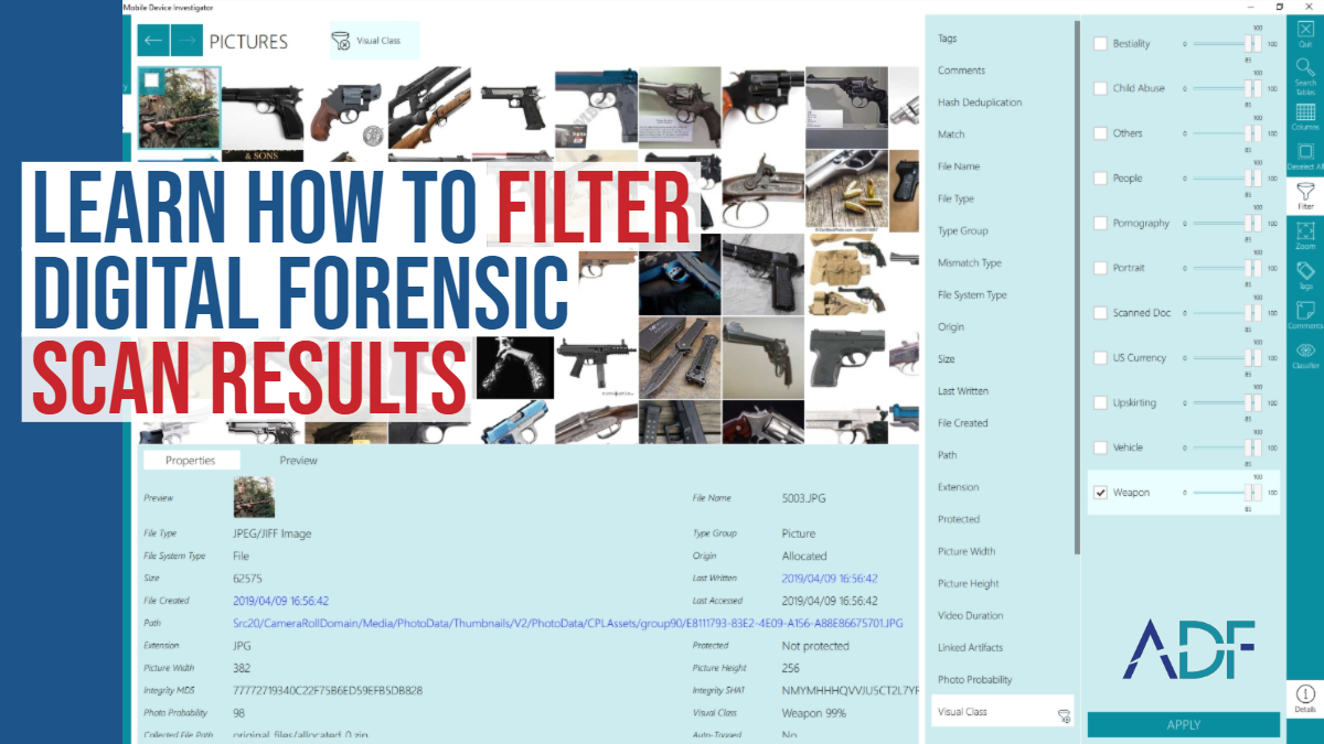 Learn How To Filter Digital Forensic Scan Results in ADF Software