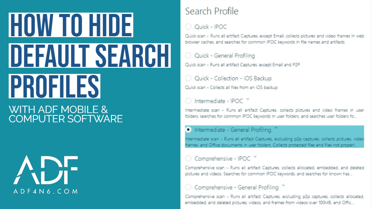 How to Hide Default Search Profiles in ADF Digital Forensic Software