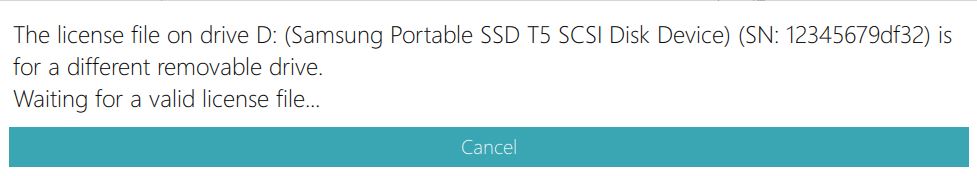 different removeable drive error