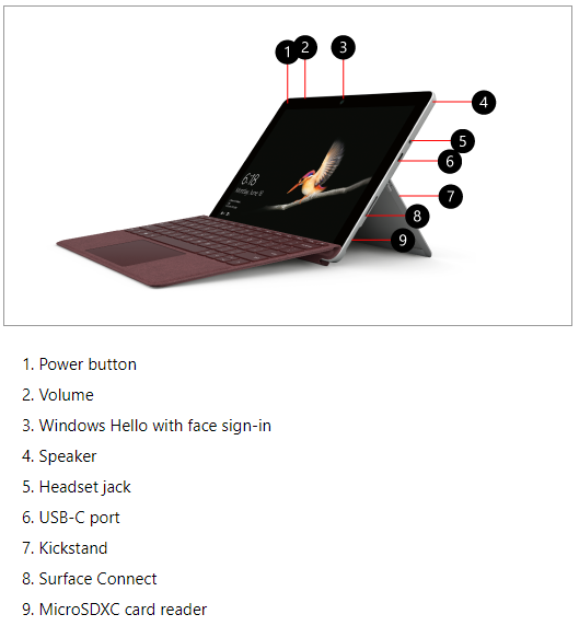 Microsoft Surface Go Specs