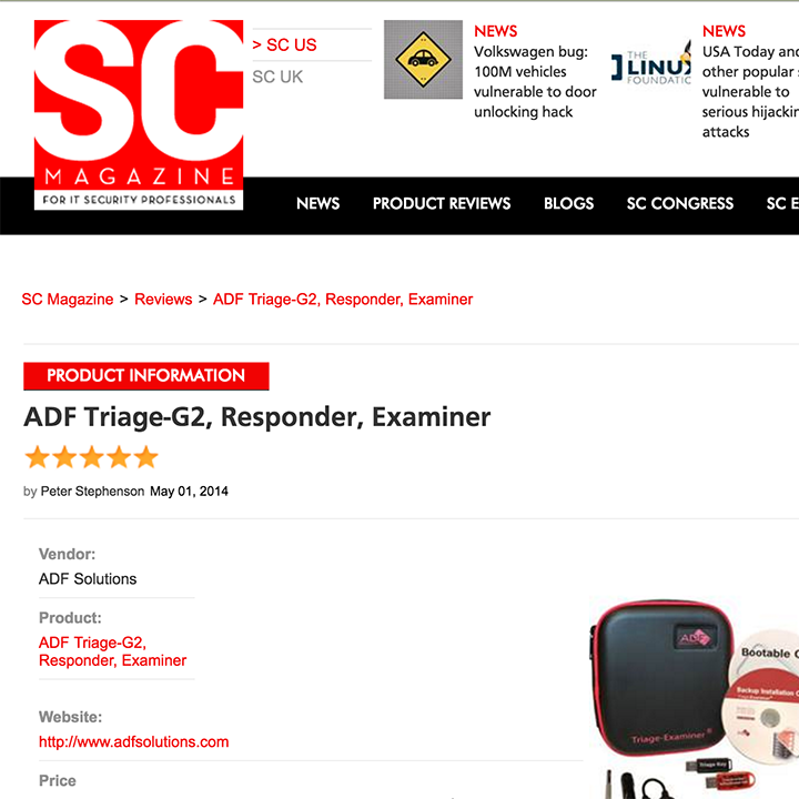 SC MAGAZINE AWARDS ADF TOOLS 5 OUT OF 5 STARS IN LATEST REVIEW