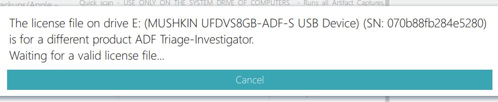 wrong licence key